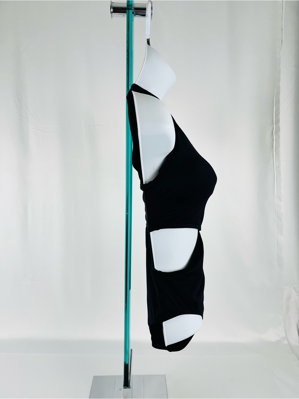 MICHAEL Michael Kors Logo Tape One-Shoulder Cutout Sporty Swimsuit Black Size 4 - Picture 6 of 14